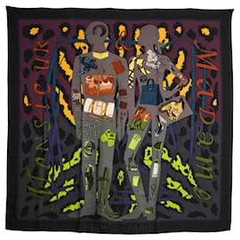 Hermès-Hermès 2006 Square 140 Mr. Mrs. Cashmere Shawl Hermes square-Black