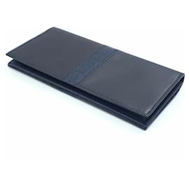 Salvatore Ferragamo-Salvatore Ferragamo Men's Bi-fold Long Wallet-Black,Navy blue