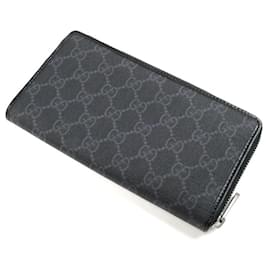 Gucci-Gucci Interlocking G Zip Around Long Wallet-Black