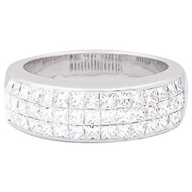 inconnue White gold pave ring, princess diamonds. Other