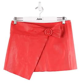 Bash Leather mini skirt Red