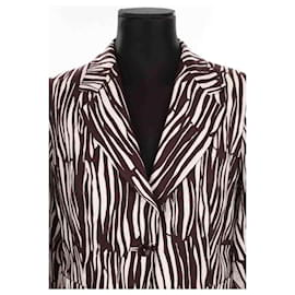 Max Mara Intrend Chic Black shops & White Linen & Cotton Coat Jacket Size 12