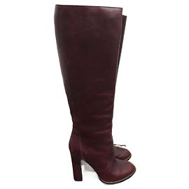 Botas LANVIN T.EU 37.5 Cuero Burdeos