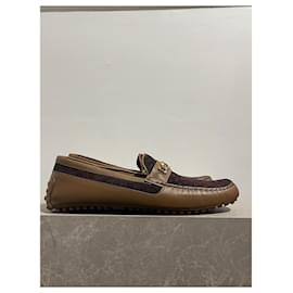 Gucci-GUCCI Flats T.EU 46.5 Leather-Brown