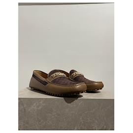 Gucci-GUCCI Flats T.EU 46.5 Leather-Brown