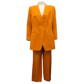 Autre Marque-Lafayette 148 New York Copper Wool and Silk Suit Set-Orange