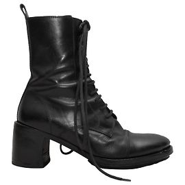 Schwarze Schnürstiefeletten mit Absatz Ann Demeulemeester Größe 39 Schwarz