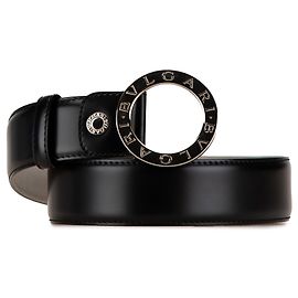 Bulgari Schwarzer Bvlgari Bvlgari Ledergürtel Schwarz