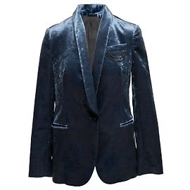 BRUNELLO CUCINELLI Jacken T.IT 38 Samt Blau