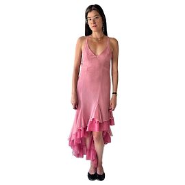 Haider Ackermann 2000s Pink Silk Backless Dress Pink