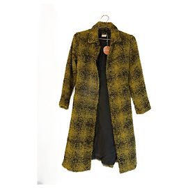 Agnès b. Agnes B Mustard Mohair Coat Green