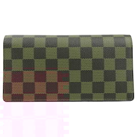 Louis Vuitton-Louis Vuitton Damier Ebene Portefeuille Brazza Bi-fold Wallet N60017-Brown