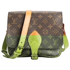 Louis Vuitton-Louis Vuitton Canvas Monogram Cartouchiere MM Crossbody Bag-Brown