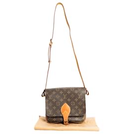 Louis Vuitton-Louis Vuitton Canvas Monogram Cartouchiere MM Crossbody Bag-Brown