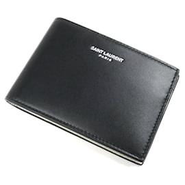 Saint Laurent-Saint Laurent Bi-fold Wallet in Black and Ivory-Black,Cream