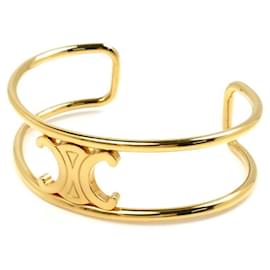 Céline-CELINE Metal Maillon Triomphe Cuff Bangle-Golden
