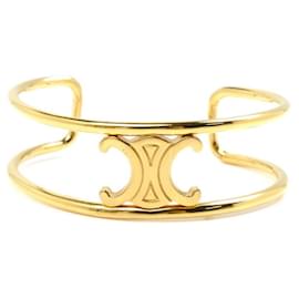 Céline-CELINE Metal Maillon Triomphe Cuff Bangle-Golden