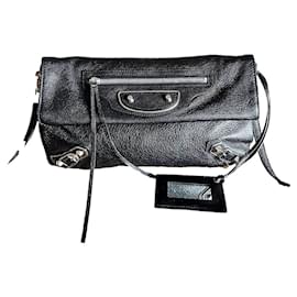 Balenciaga-Balenciaga black and silver envelope bag-Black