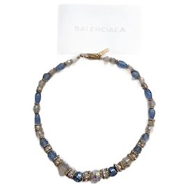 Collier Balenciaga Perles de Cristal Doré Doré