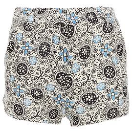 Louis Vuitton Majolica Floral Monogram Print Wool Silk Shorts White Cream