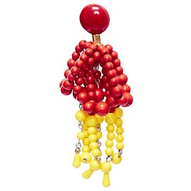 Marni Acrylperlen Chandelier Statement Clip-On Ohrringe Gelb