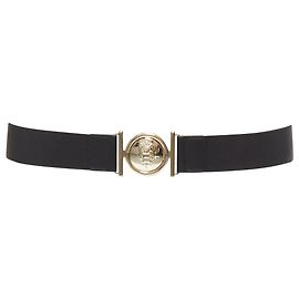 Cinto skinny de tecido elástico com fivela logo Emilio Pucci Crest Preto