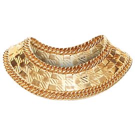 Colar de choker de metal pesado com corrente xadrez 3D Balmain Dourado Metálico