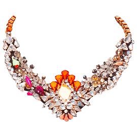 Collar corto de cristal Shourouk Rosa