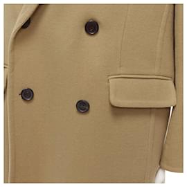 Loewe-Loewe Wool Cashmere Double Breasted Oversized Coat-Brown,Beige