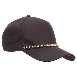 Boné Dsquared2 de algodão com cristais de estrela claros Dean Dan Caten Preto