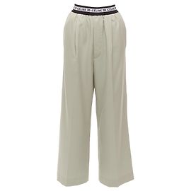 Céline Calça larga de lã virgem com logo Celine Phoebe Philo Marrom Bege