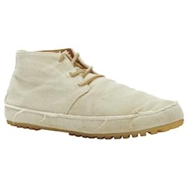 Maison Martin Margiela-Maison Margiela Canvas Leather Lace Up Espadrille Boots-Brown,Beige