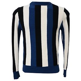 Gestreifter Rundhals-Pullover Sandro aus blauer Wolle Blau
