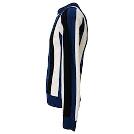 Sandro-Sandro Striped Crew Neck Pullover in Blue Wool-Blue