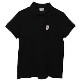 Saint Laurent-Saint Laurent Playing Card Polo Shirt in Black Cotton-Black