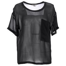 Top Ghost trasparente Helmut Lang in seta nera Nero