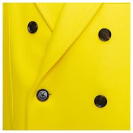 Versace-Versace Double Breasted Long Coat-Yellow