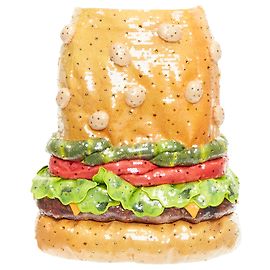 Jupe Hamburger Duchesse en Sequins Rare Moschino Jeremy Scott Diner Group Orange