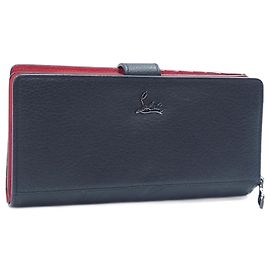 Billetera larga plegable Christian Louboutin Negro Roja