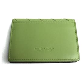 Bottega Veneta-Bottega Veneta Intrecciato Green Leather Card Case-Green