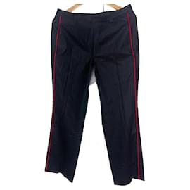 Gucci-Authentic Gucci Rare Tom Ford Runway Black Web Striped Wool Pants-Black