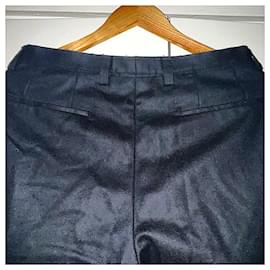 Gucci-Authentic Gucci Rare Tom Ford Runway Black Web Striped Wool Pants-Black