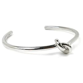 Céline-Celine Silver Rhodium Finish Knot Bangle-Silvery