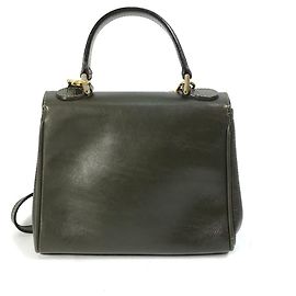 Fendi Khaki Leather Handbag Khaki