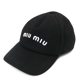 Cappellino da baseball nero Miu Miu Nero