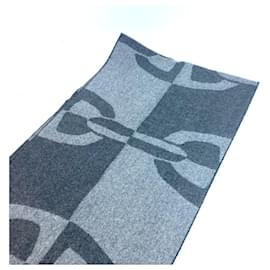 Hermès-Hermes Chaine d'Ancre Optique Cashmere Stole-Brown,Black