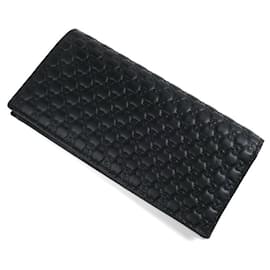 Gucci-GUCCI Micro Guccissima Long Wallet-Black