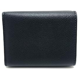 Fendi-Fendi Black Leather Tri-Fold Wallet-Black