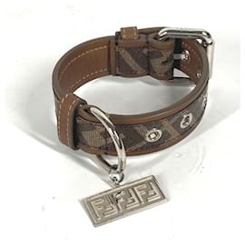 Fendi-Fendi 8AC016 Zucca Dog Collar-Brown