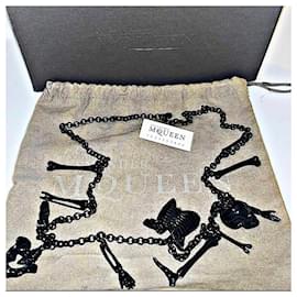 Alexander Mcqueen-Authentic Vintage Alexander McQueen Black Oxidized Brass Gothic Necklace-Black